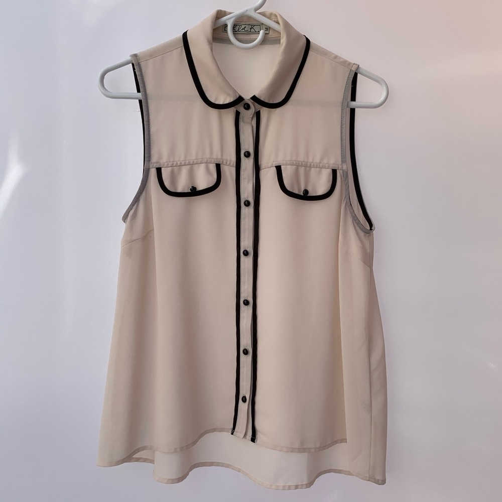 Button Down Sleeveless Tank
